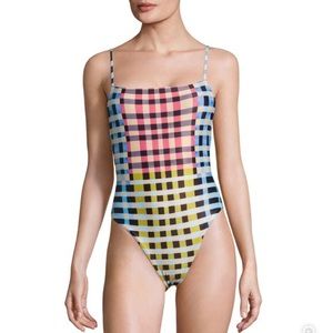 Mara Hoffman Plaid One-Piece swim suit